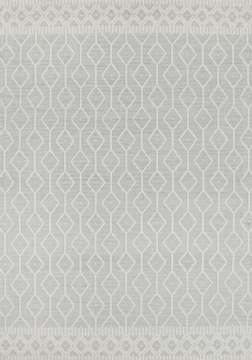 Avoca Lattice Light Grey Wool Rug Wild Yarn