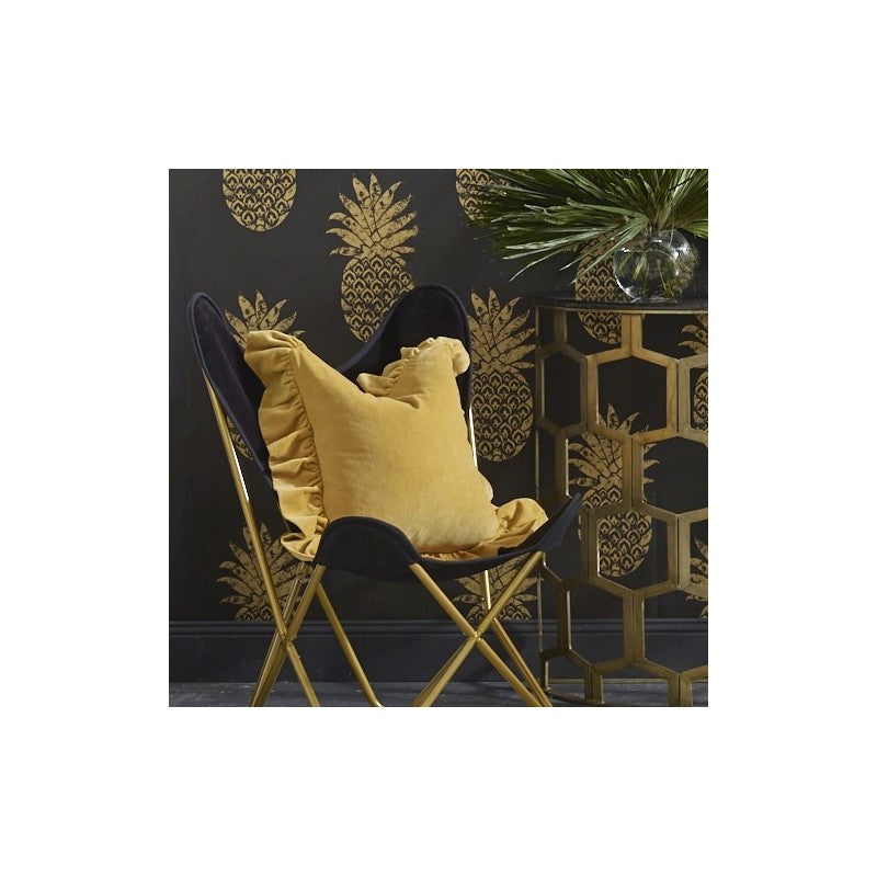 Ruffle Cushion Gold 50x50cm