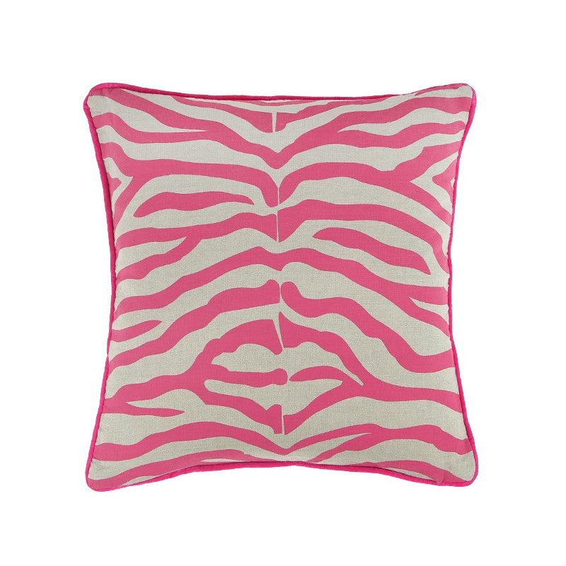 Zebra Cushion Pink 60x60cm Wild Yarn