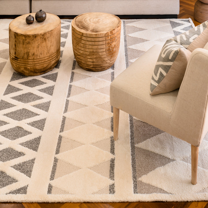 Cocoon  Tribal Cream Grey Rug