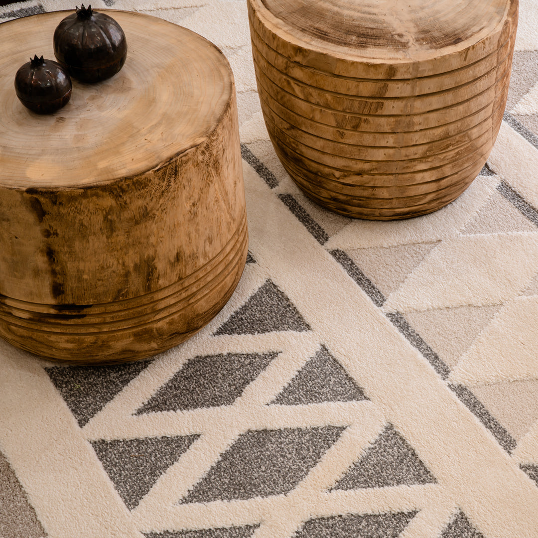 Cocoon  Tribal Cream Grey Rug