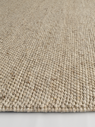 Marley Bobble Texture Beige Wool Rug