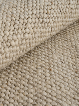 Marley Bobble Textured Wool Rug Ivory