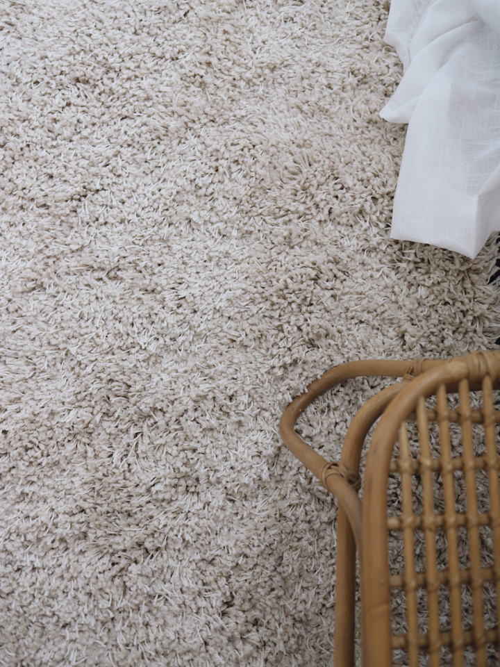 Comfort Plush Beige Cream Shaggy Rug