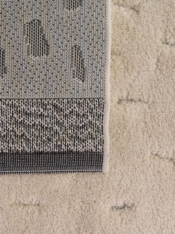 Farah Textured Cream Grey Rug