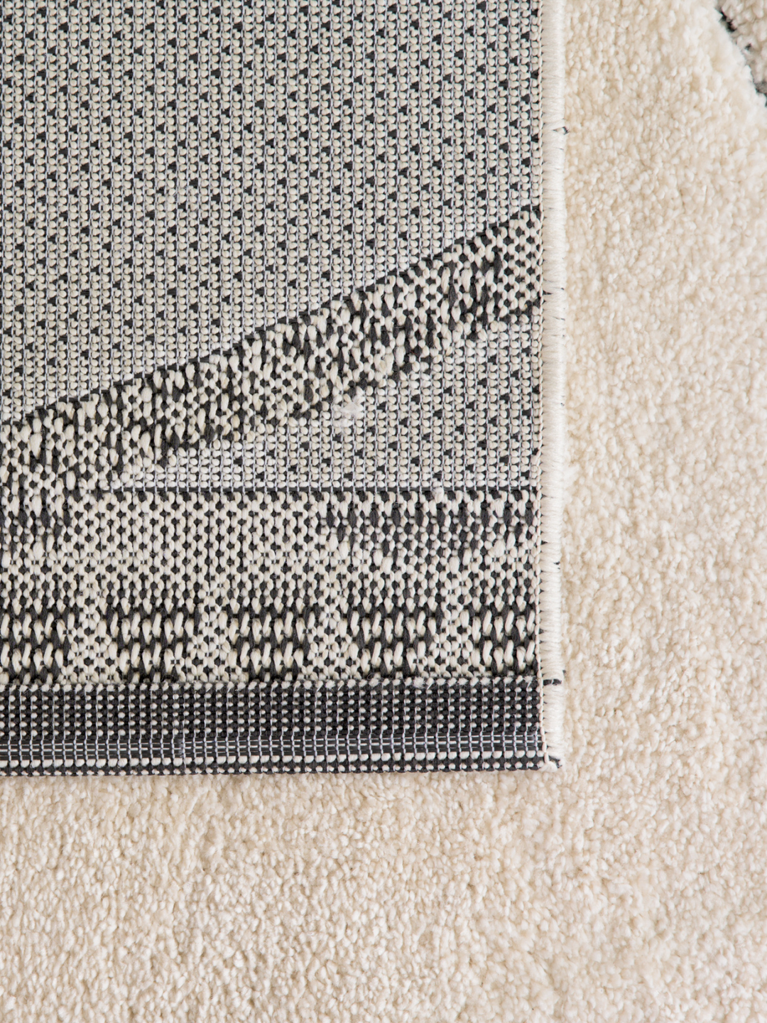 Farah Moroccan Cream Black Rug