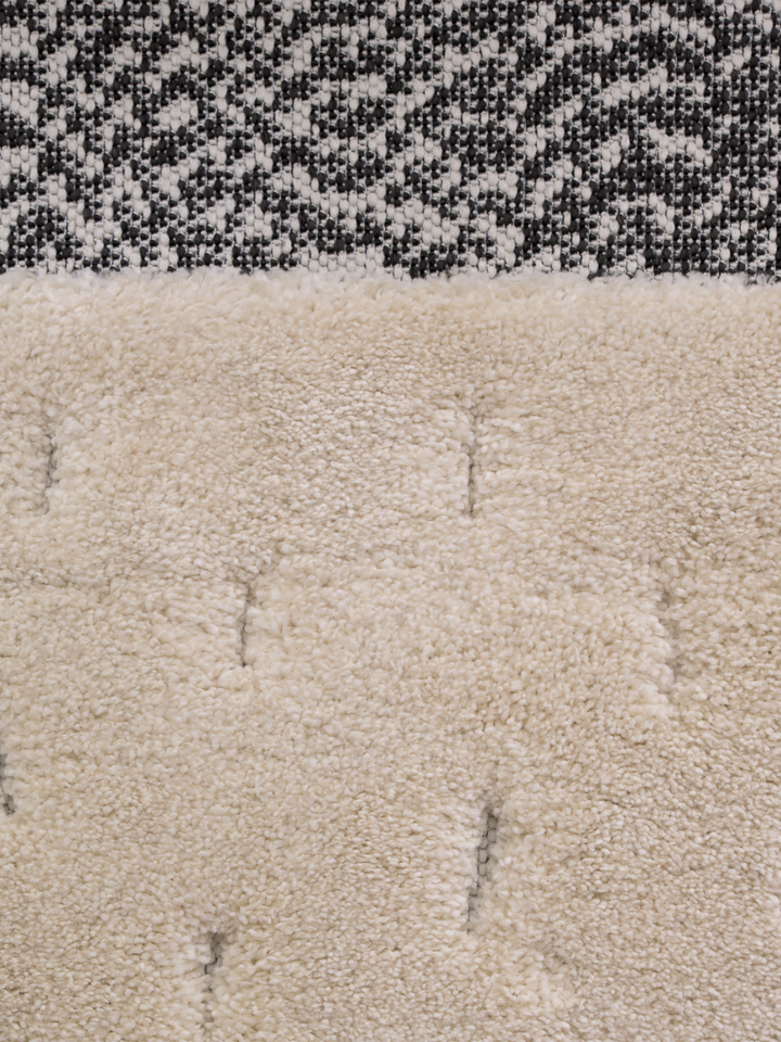 Farah Textured Cream Grey Rug