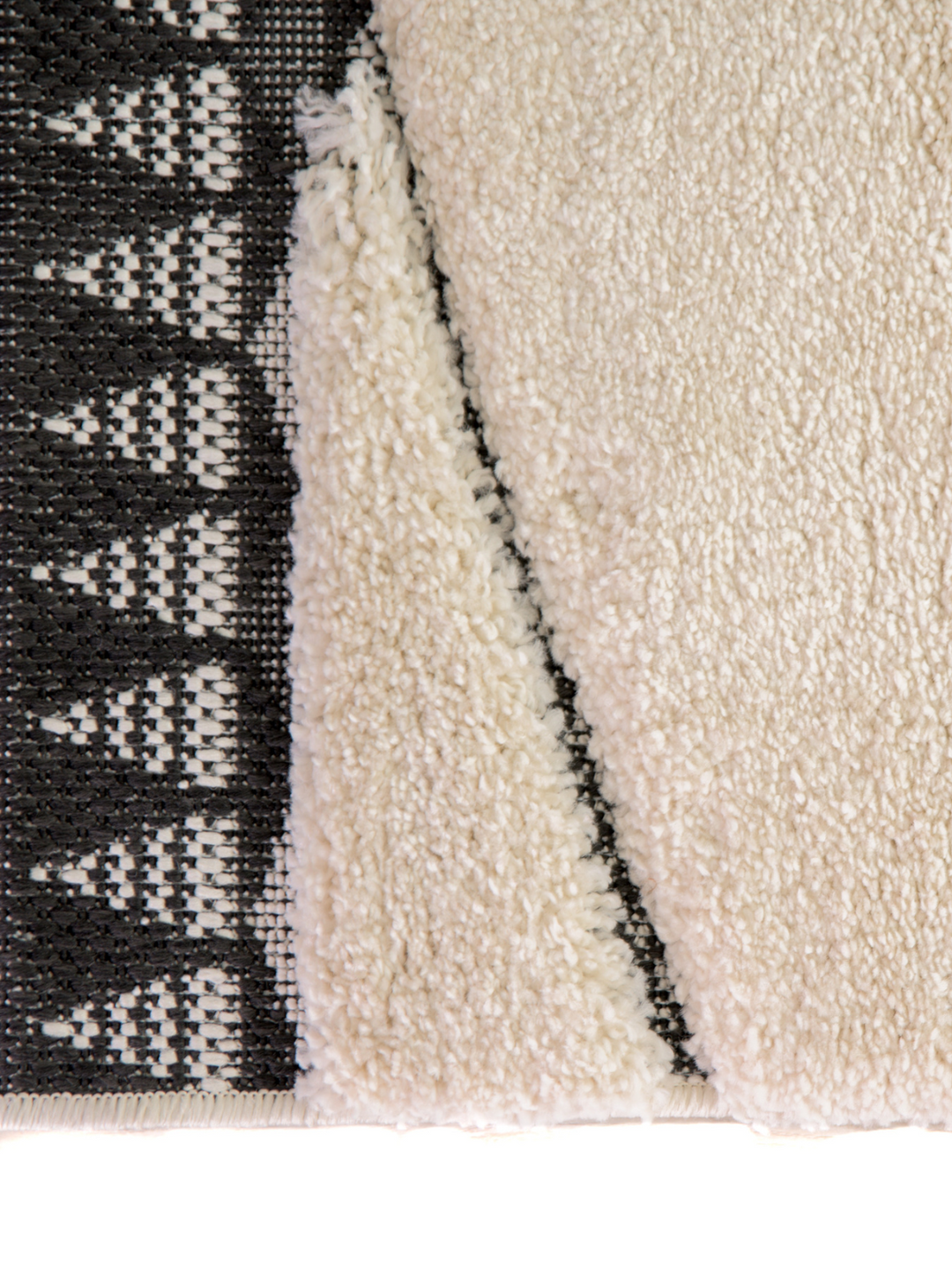 Farah Moroccan Cream Black Rug