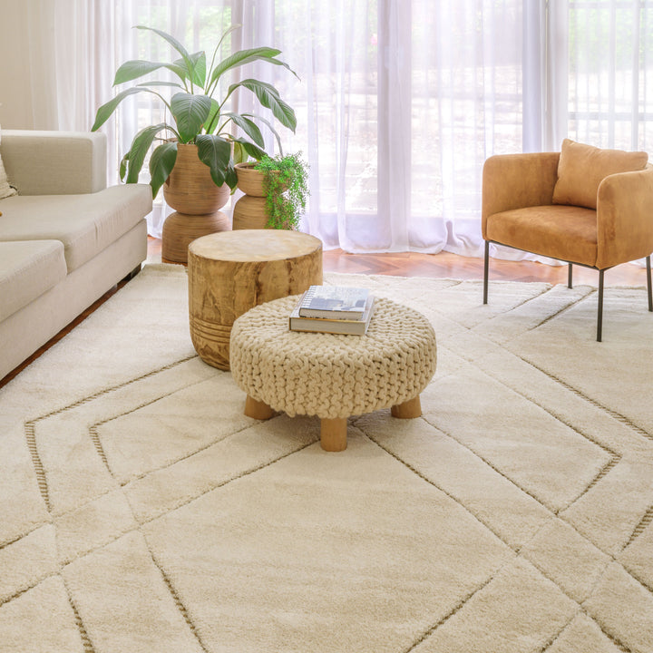 Farah Abstract Cream Beige Rug