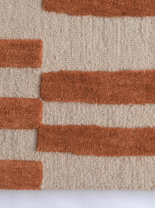Metro Maze Rust Wool Rug