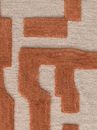 Metro Maze Rust Wool Rug