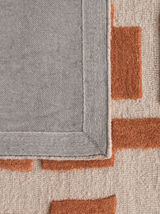 Metro Maze Rust Wool Rug