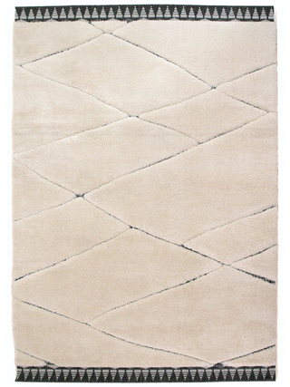 Farah Moroccan Cream Black Rug