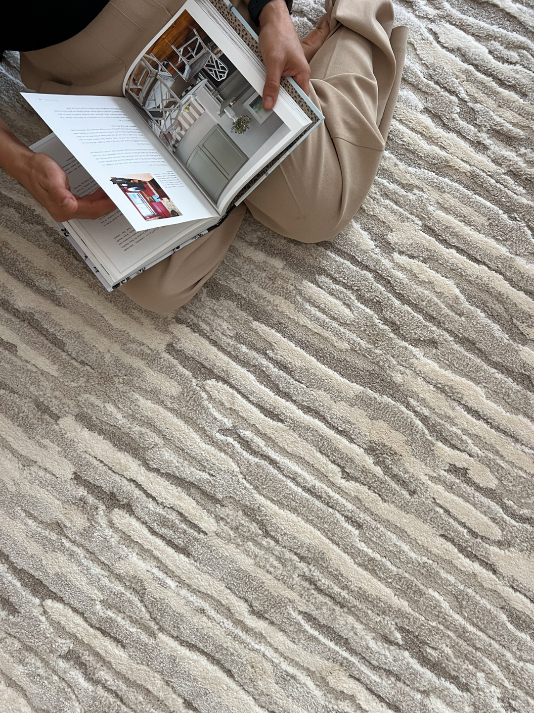 Cocoon Sculpted Cream Beige Rug