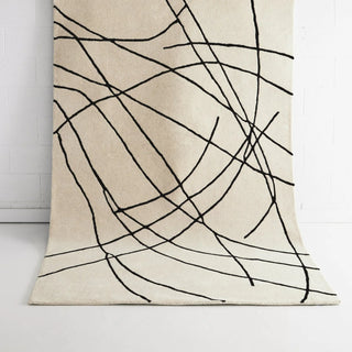 Alison Ivory Charcoal Wool Rug