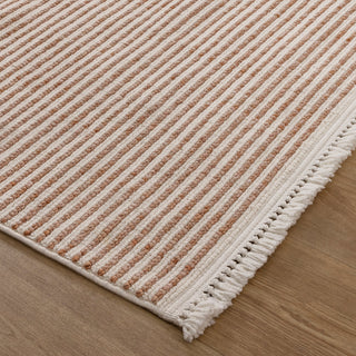 Savoy Pink Ivory Loop Stripes Rug