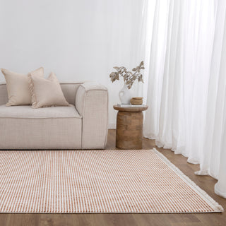 Savoy Pink Ivory Loop Stripes Rug