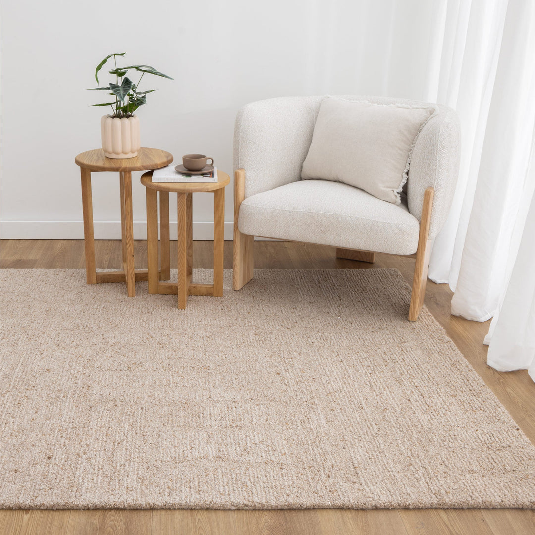 Arlo Beige Modern Wool Rug