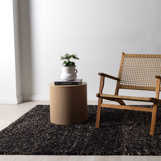 Weave Black Jute and Wool Rug