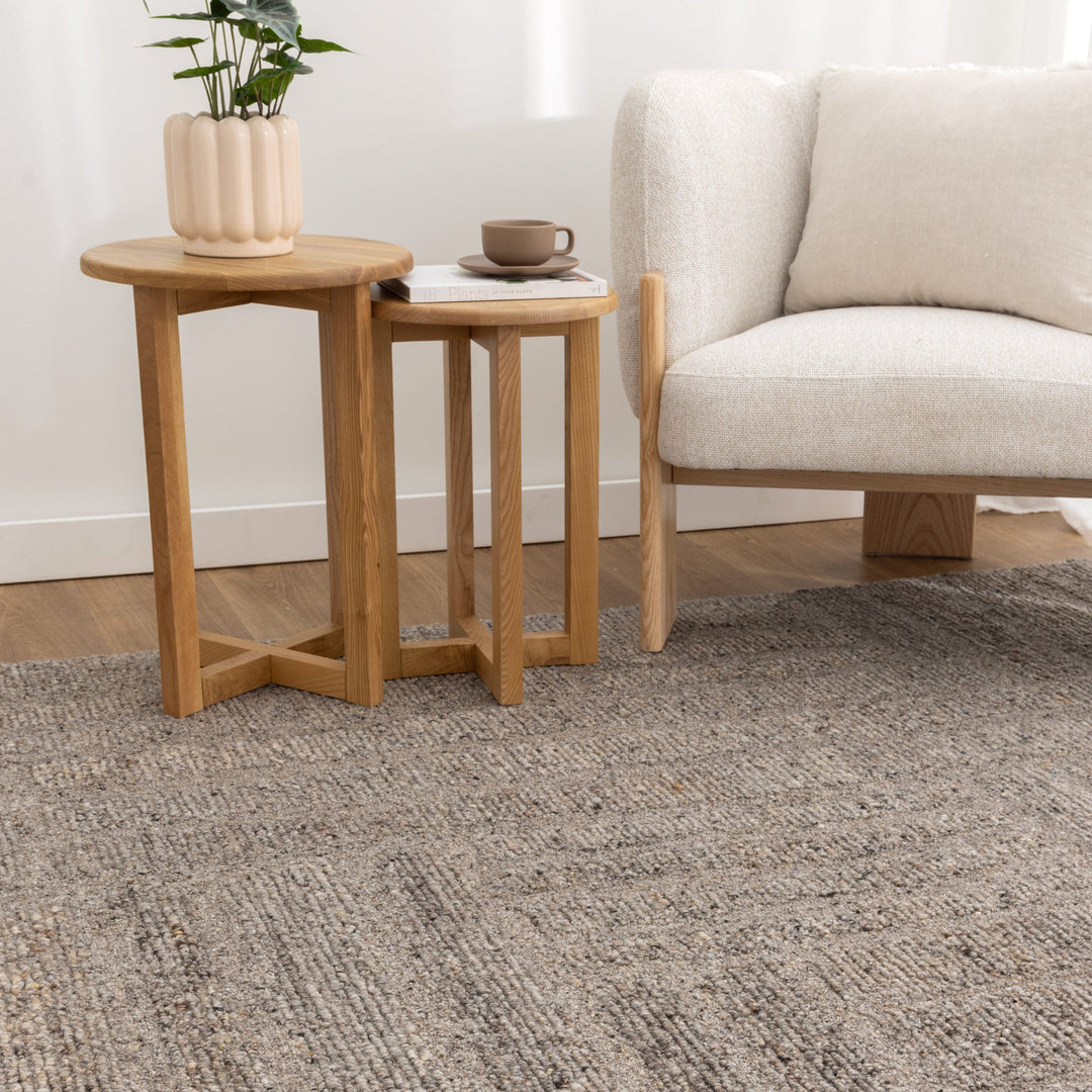 Arlo Brown Grey Modern Wool Rug