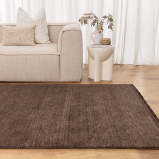 Arden Hand-Knotted Wool Rug Brown