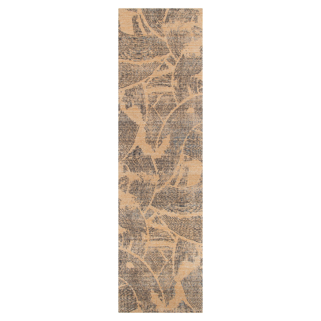 Clara Abstract Paintbrush Gold Rug - C104