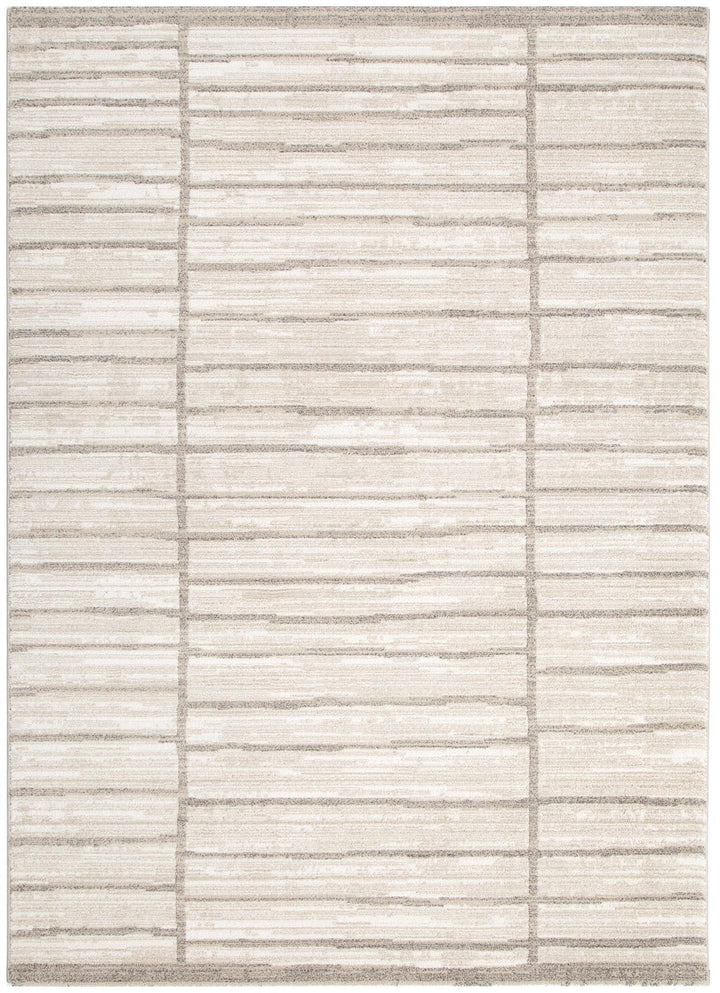 Clara Distressed Thick Lines Beige Grey Rug - C107