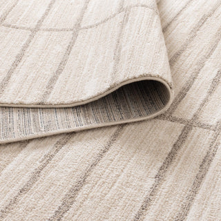 Aster Distressed Thick Lines Beige Grey Rug