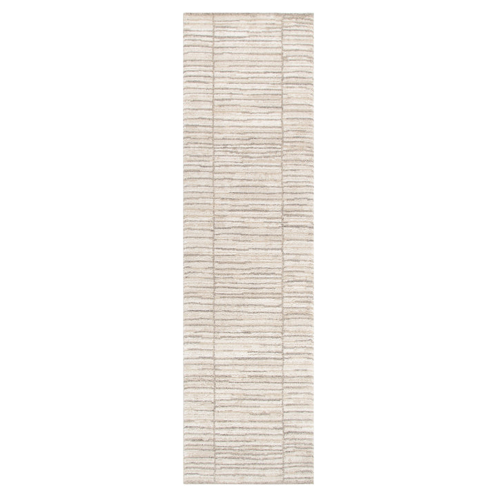 Clara Distressed Thick Lines Beige Grey Rug - C107