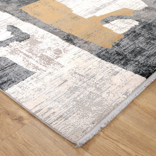 Aurelia Shapes Grey Gold Rug