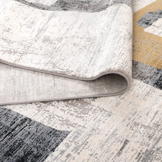 Aurelia Shapes Grey Gold Rug