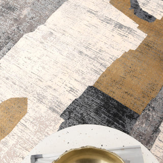 Aurelia Shapes Grey Gold Rug