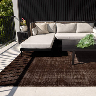 Alfie Chocolate Brown Indoor Outdoor Rug