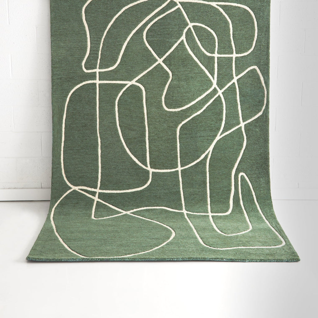 Collins Green Wool Rug DREAMHOME