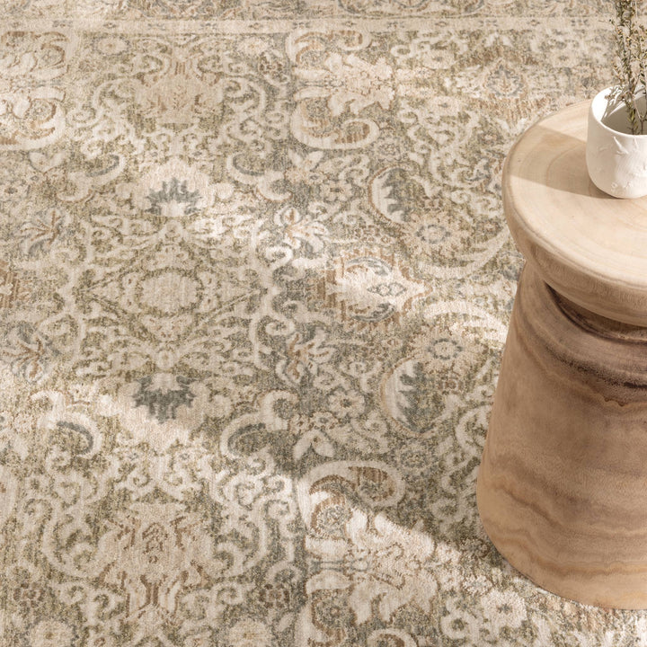 Gwen Regal Green Beige Vintage Rug