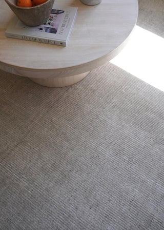 Byron Light Grey Wool Custom Size Rug