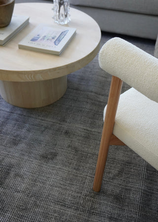 Byron Charcoal Wool Custom Size Rug