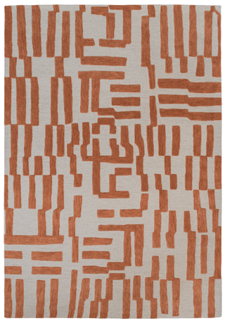 Metro Maze Rust Wool Rug