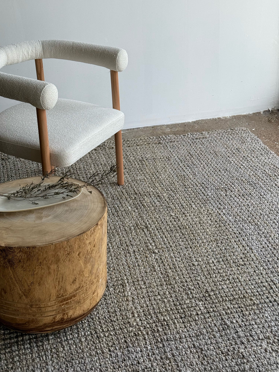 Bobble Jute Rug Platinum