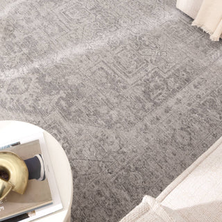 Olay Distressed Medallion Grey Rug
