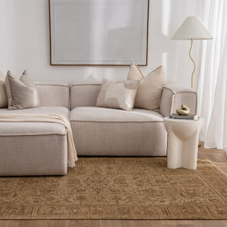 Olay Distressed Border Mustard Rug