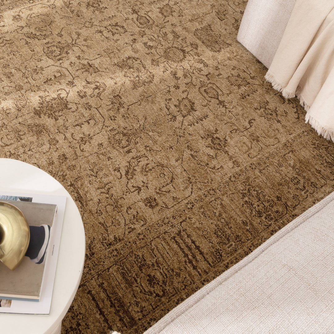 Heritage Distressed Border Mustard Rug - H105