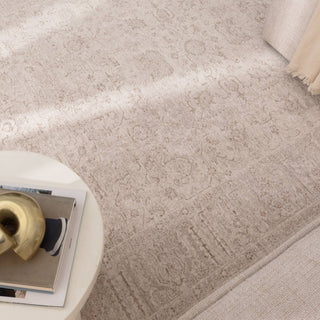 Olay Distressed Border Beige Rug
