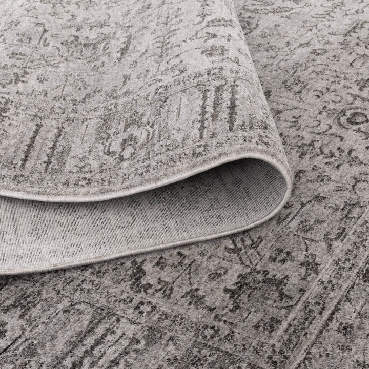 Heritage Distressed Border Grey Rug - H108