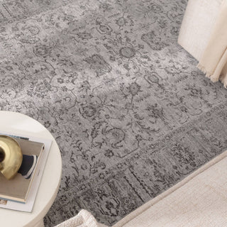 Olay Distressed Border Grey Rug - H108