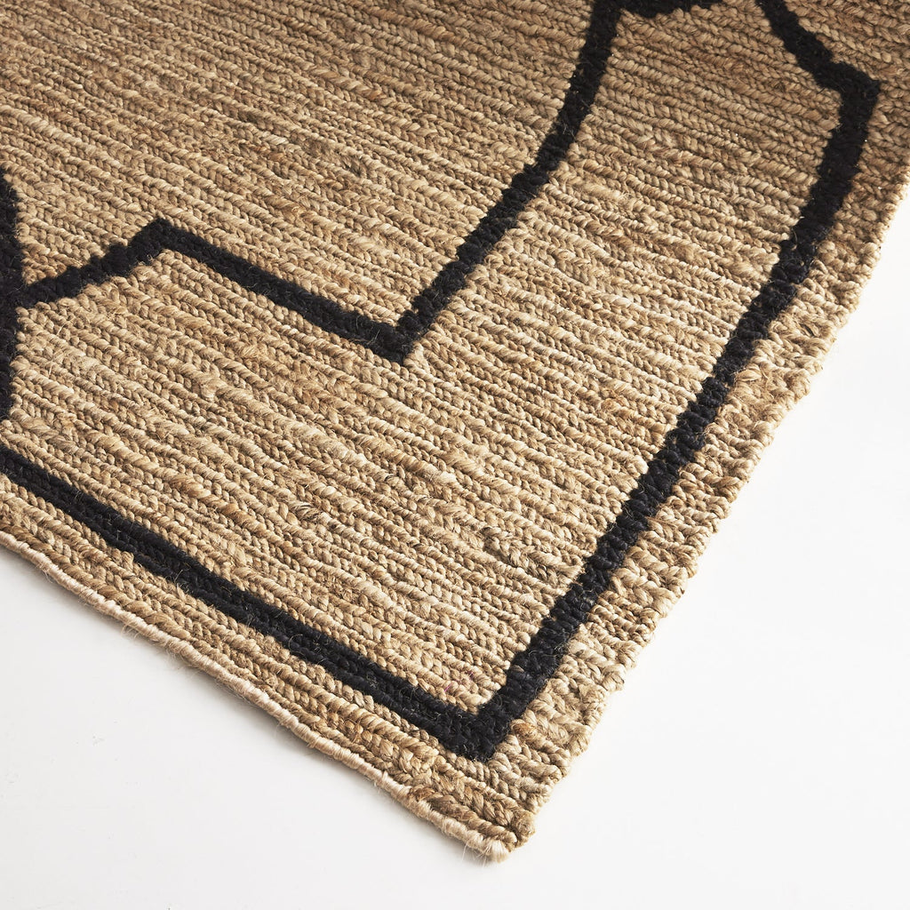 Huntly Natural Black Wool Rug DREAMHOME