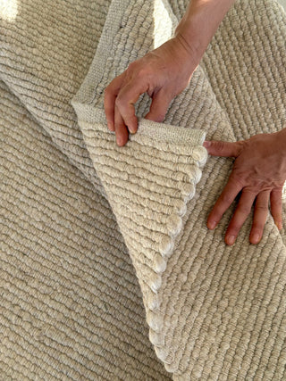 Sola Light Beige Wool Custom Size Rug