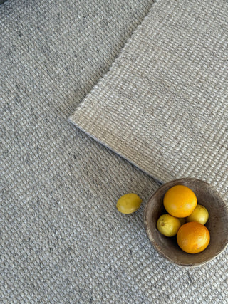 Cassie Grey Textured Wool Custom Size Rug