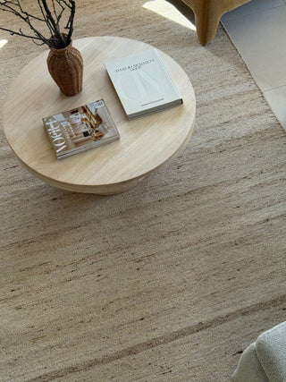Alba Beige Modern Wool  Custom Size Rug