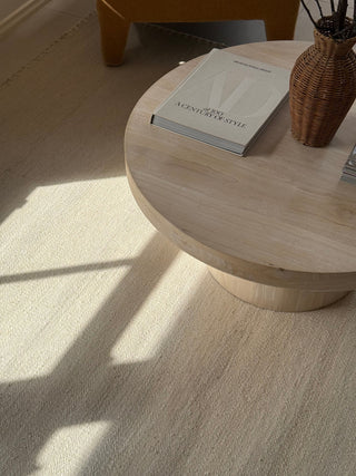 Alba Ivory Modern Wool  Custom Size Rug
